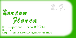 marton florea business card